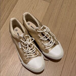 Gold and White Sneakers